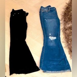2 bell bottom jeans size S woman - blue and black